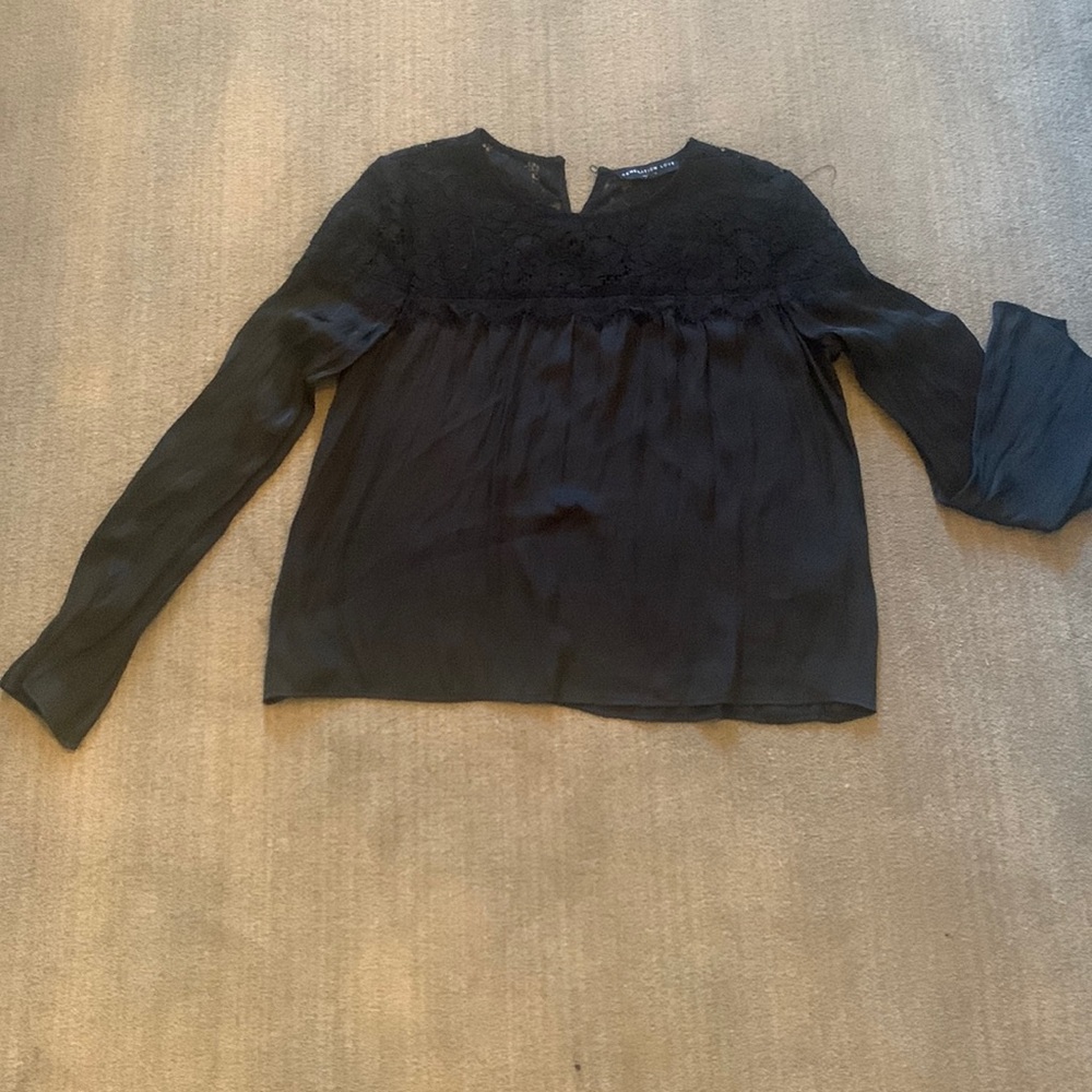 Generation Love black silky top with lace accent